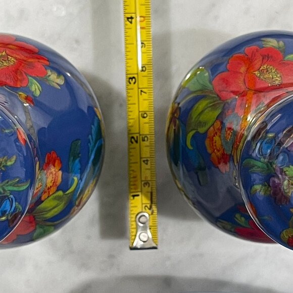 MacKenzie-Childs Large Blue Lapis Flower Market SALT AND PEPPER SHAKERS - Picture 8 of 11